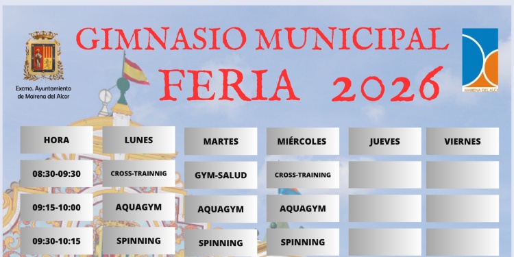 Horario de Feria en el gimnasio municipal
