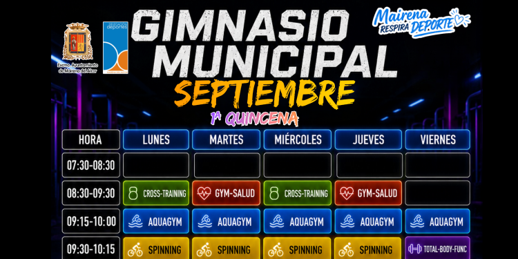 Primera quincena de septiembre en el gimnasio municipal