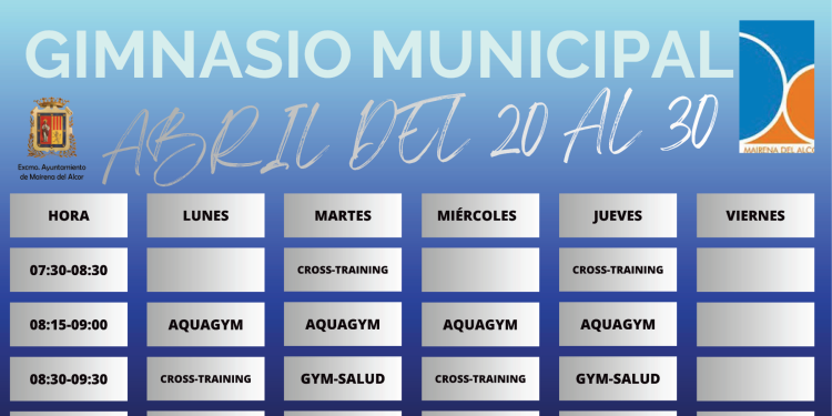 Gimnasio municipal: horario del 20 al 30 de abril